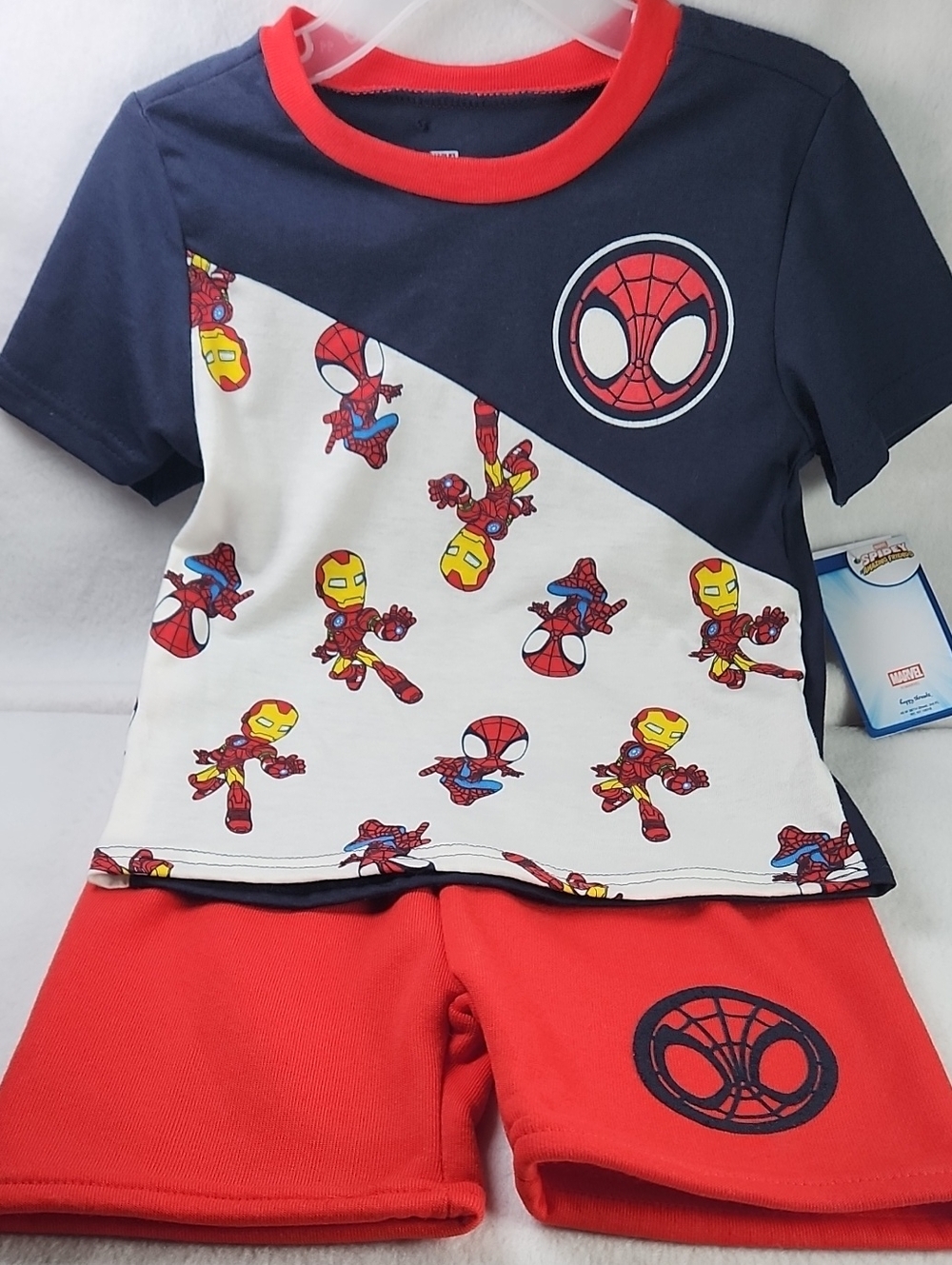Marvel Boys 2pc. Spider-Man Navy and Red Pajamas/Play Set